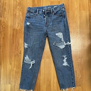 Old Navy High Rise Distressed Blue Jeans